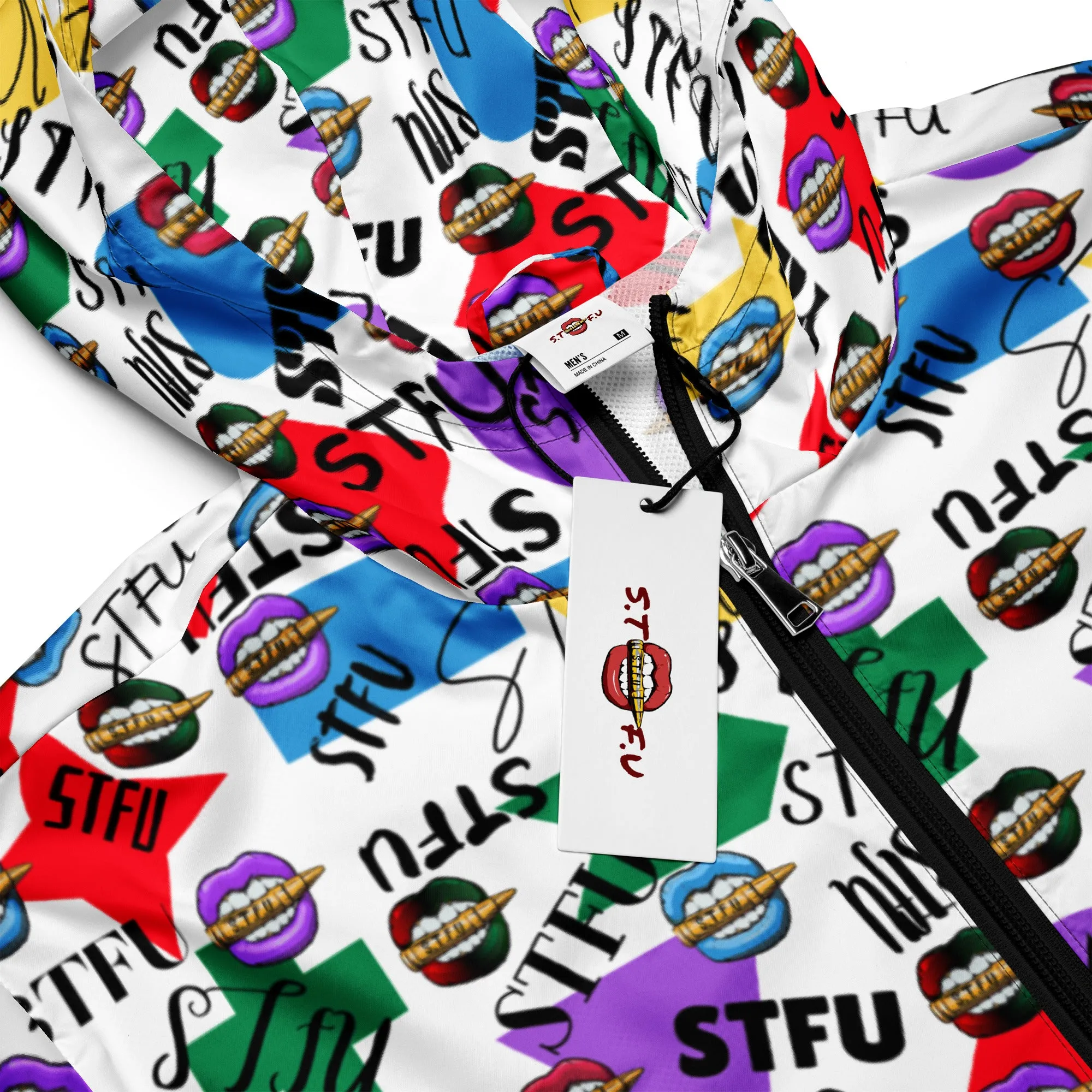 STFU Logos and Colors Men’s Windbreaker - White