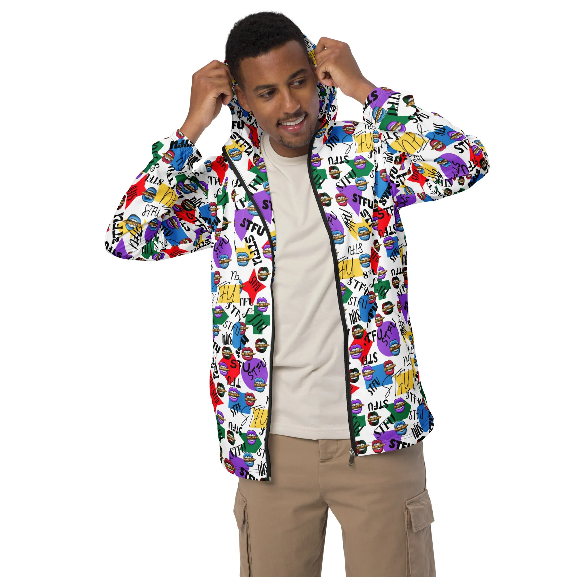 STFU Logos and Colors Men’s Windbreaker - White
