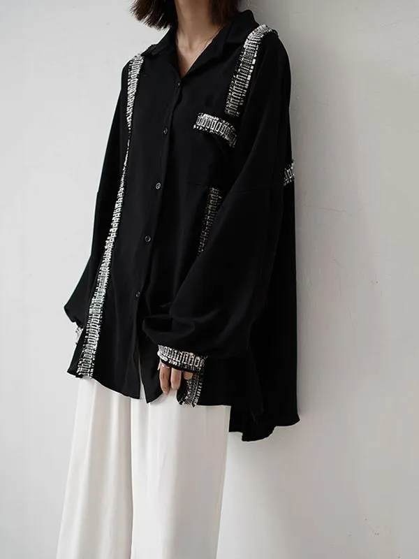 storexq Loose Cropped Black Light Shirts Blouses