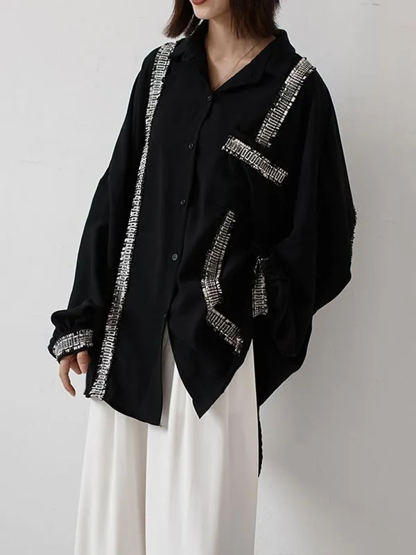 storexq Loose Cropped Black Light Shirts Blouses