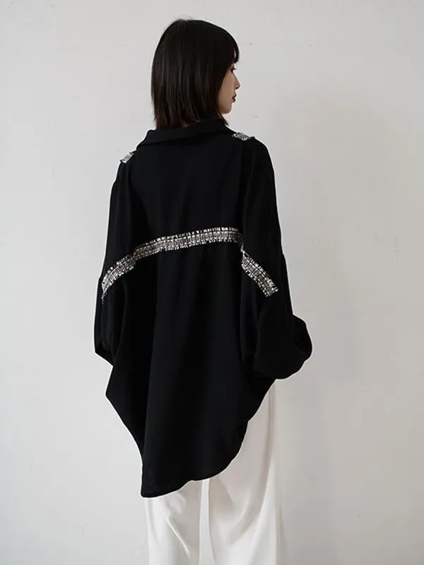 storexq Loose Cropped Black Light Shirts Blouses