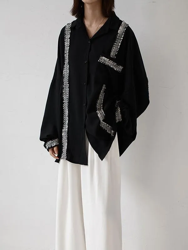 storexq Loose Cropped Black Light Shirts Blouses