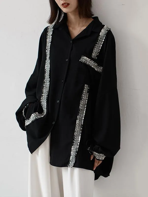 storexq Loose Cropped Black Light Shirts Blouses