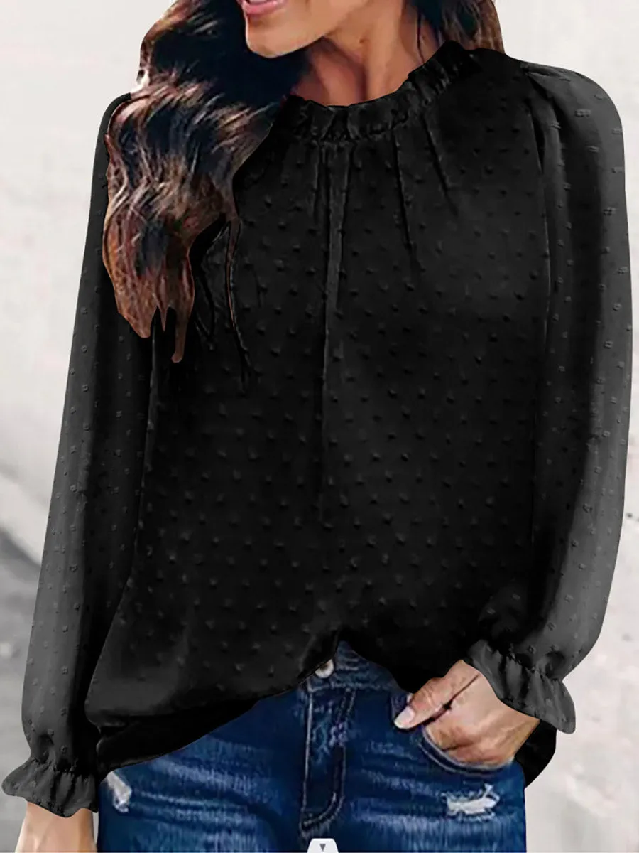 Stunncal Round Neck Long Sleeve Shirt (5 colors)