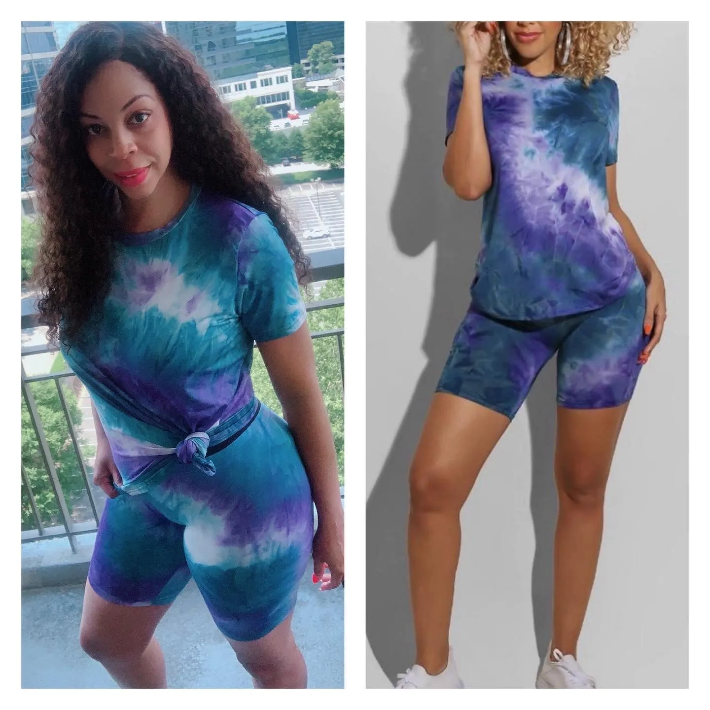 Summer Clearance! Tie-Dye Matching Short Set ‼️PURPLE
