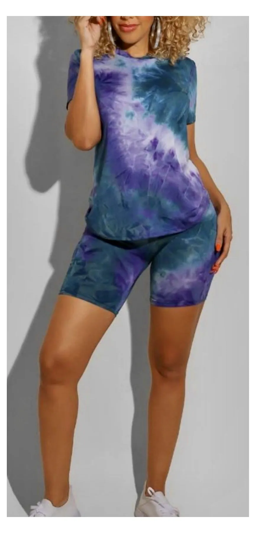 Summer Clearance! Tie-Dye Matching Short Set ‼️PURPLE