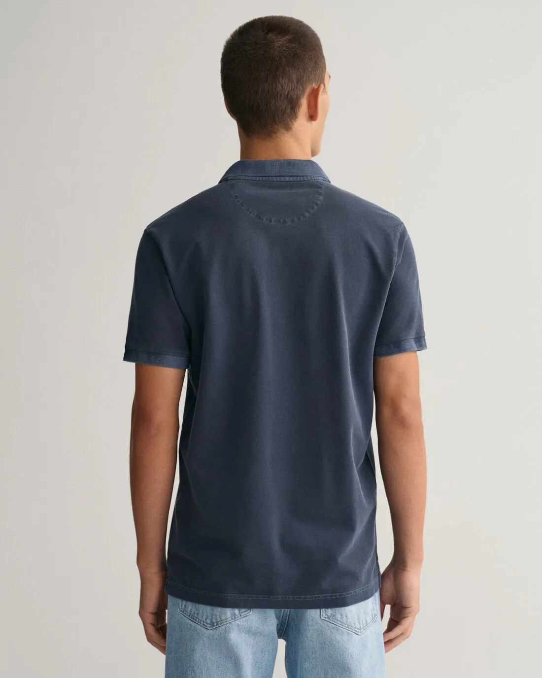 Sunfaded Piqué Polo Shirt in Evening Blue