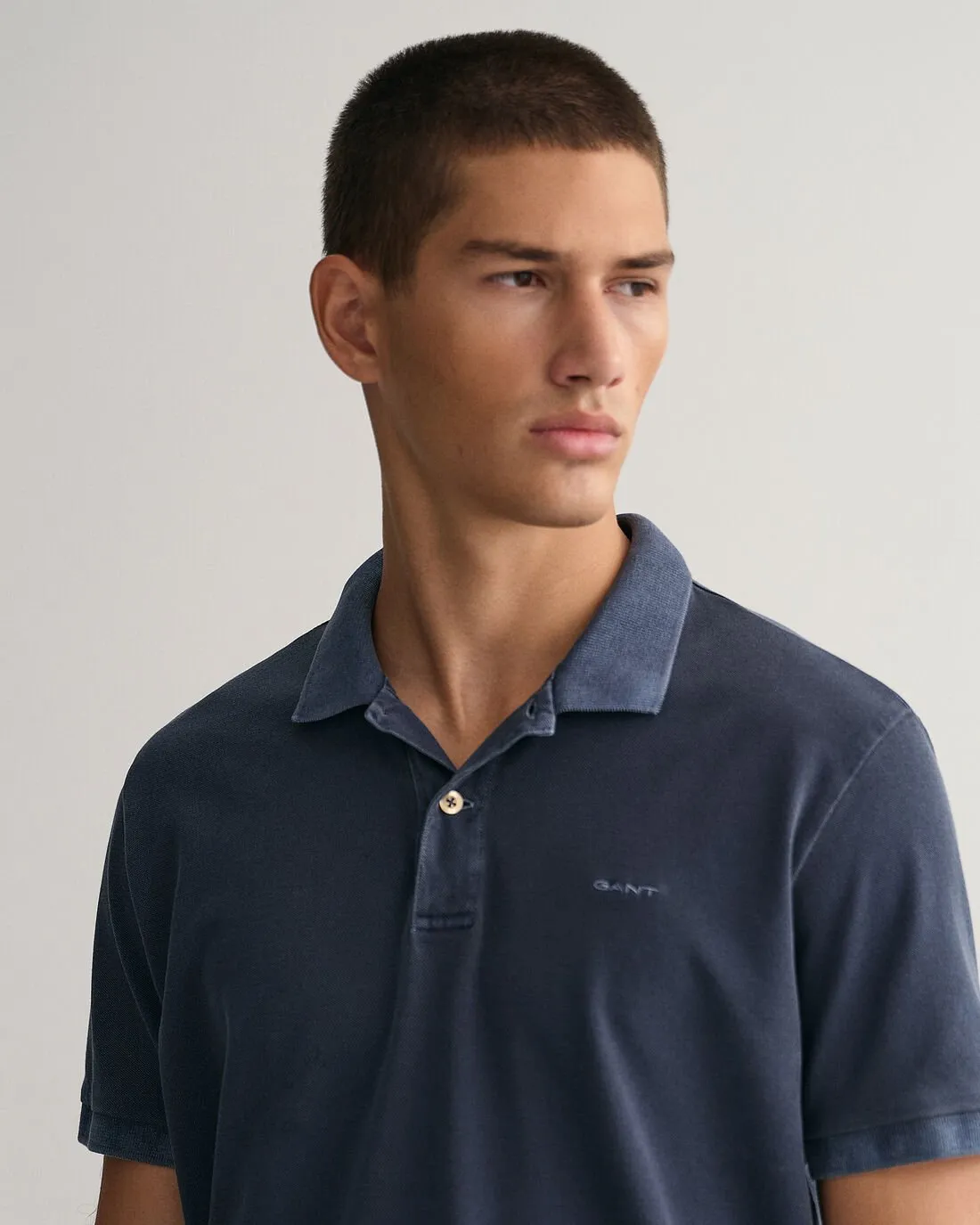 Sunfaded Piqué Polo Shirt in Evening Blue
