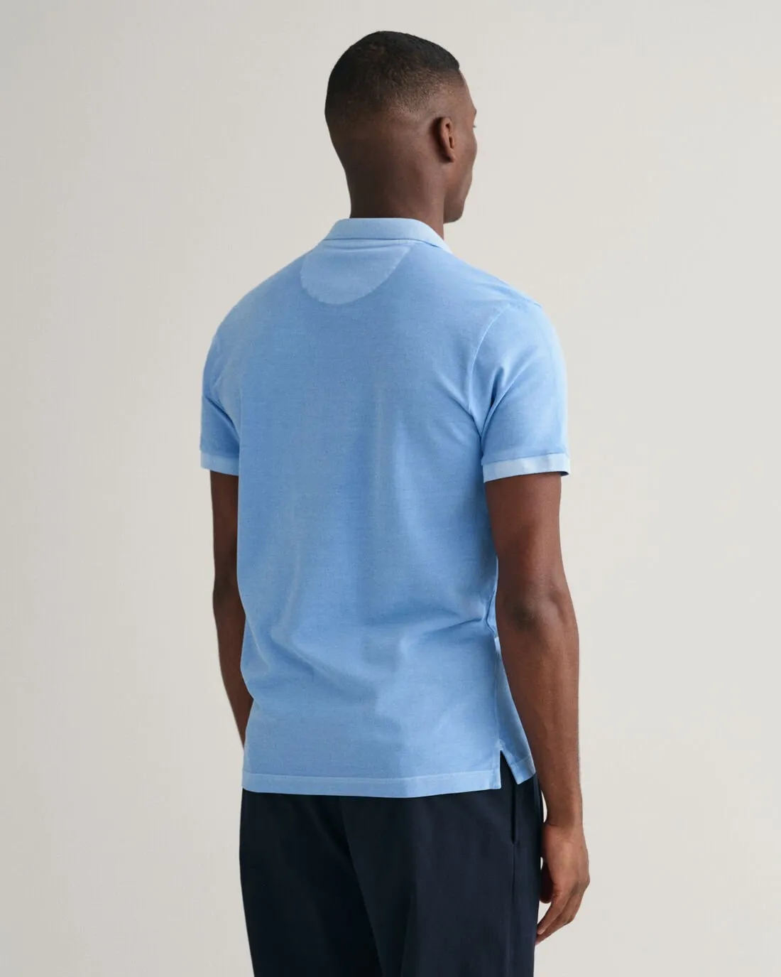 Sunfaded Piqué Polo Shirt in Gentle Blue