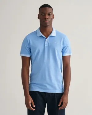 Sunfaded Piqué Polo Shirt in Gentle Blue