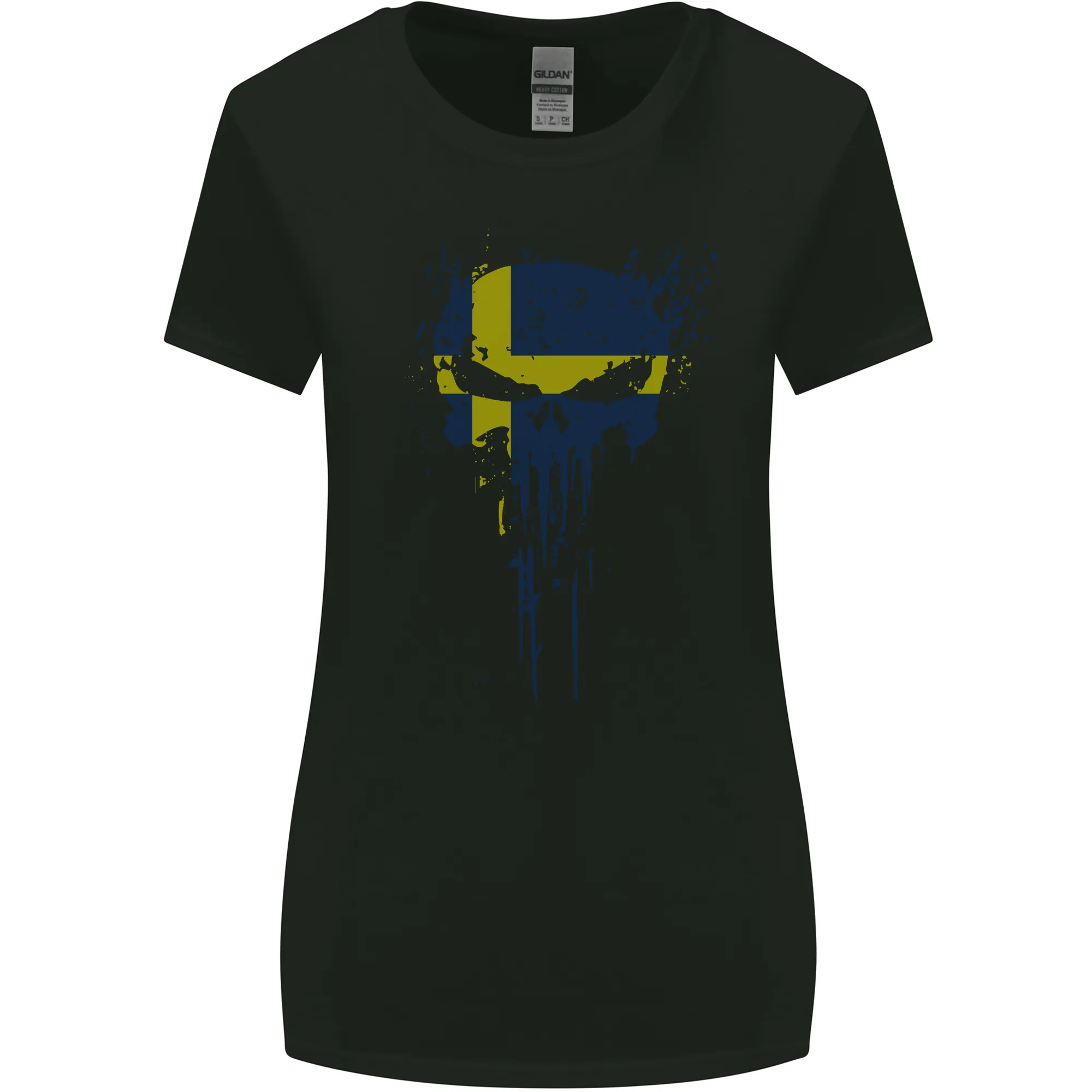 Sweden Skull Gym Training Bodybuilding Womens Wider Cut T-Shirt
