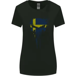 Sweden Skull Gym Training Bodybuilding Womens Wider Cut T-Shirt