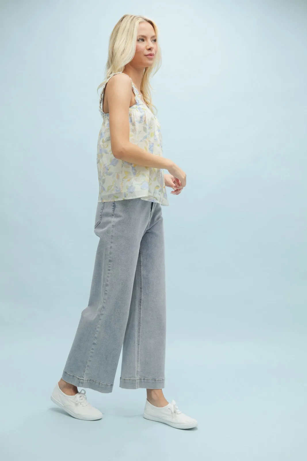 The Sofia Ruffle Strap Floral Tank