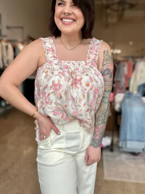 The Sofia Ruffle Strap Floral Tank