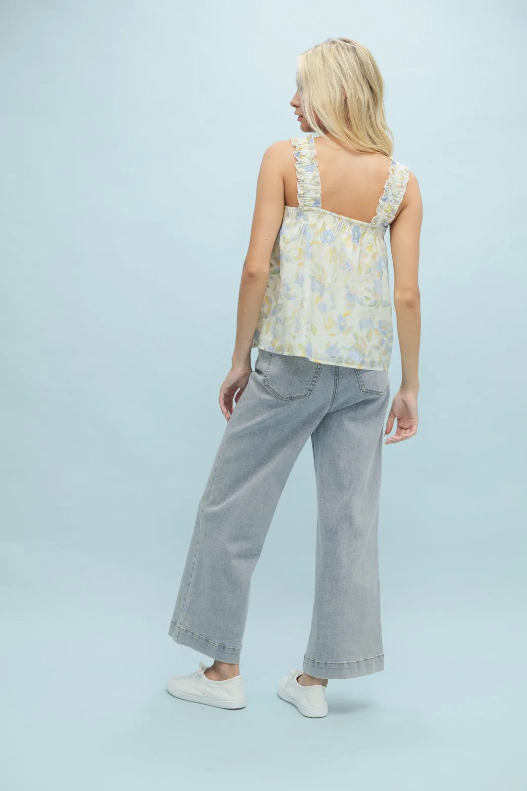 The Sofia Ruffle Strap Floral Tank
