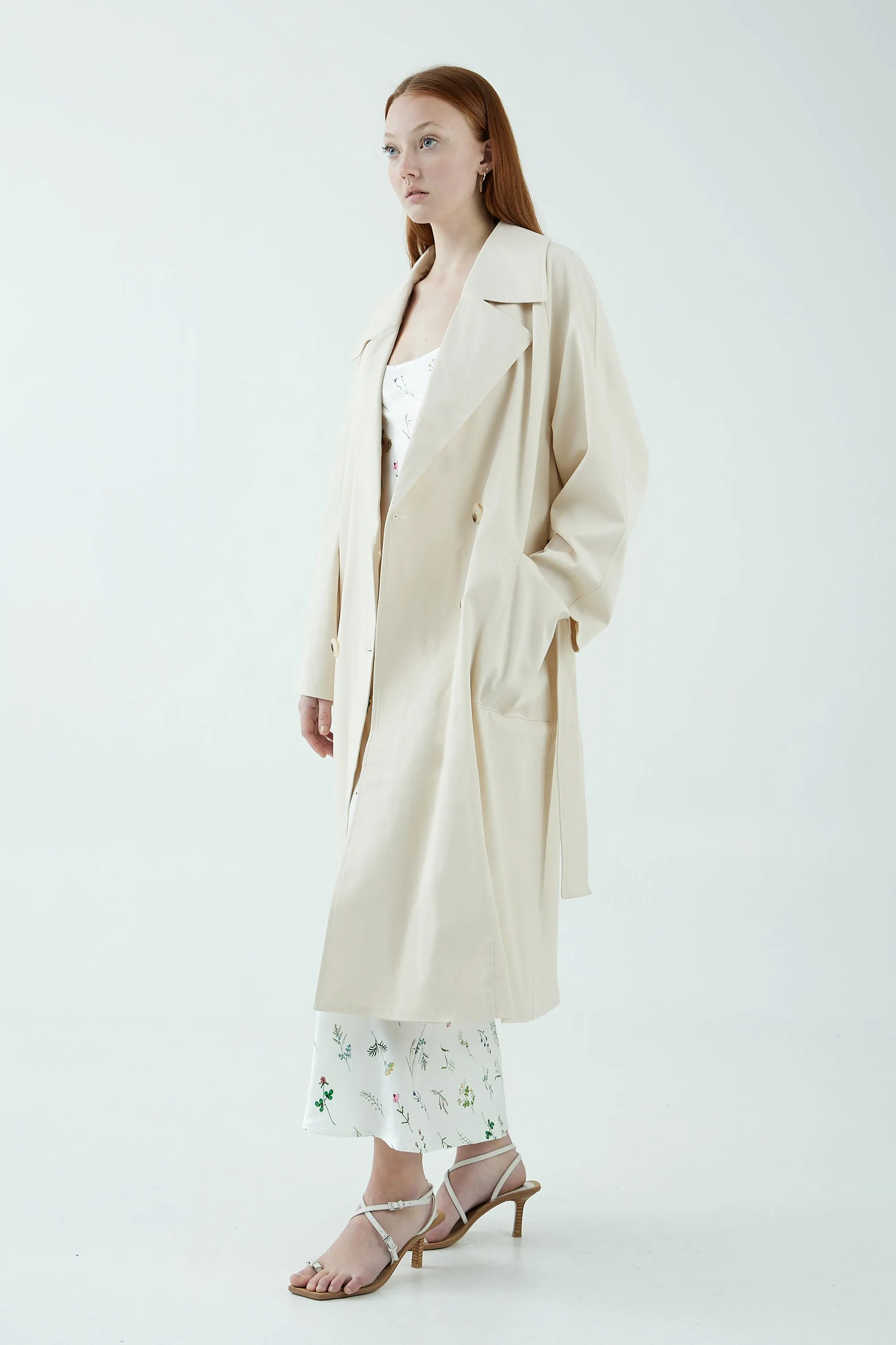 Time Again Relaxed Trench, Natural | THIRD FORM