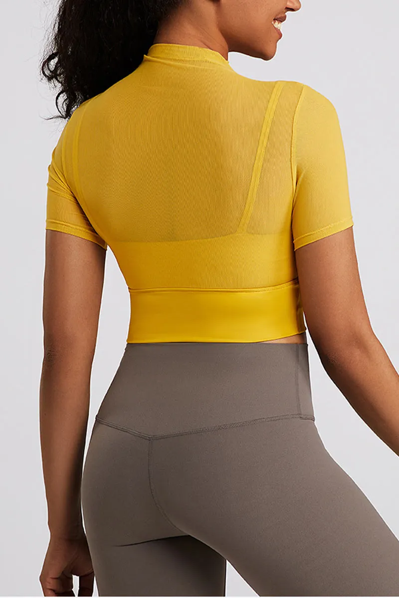 TM0564 Mesh Workout Crop Top