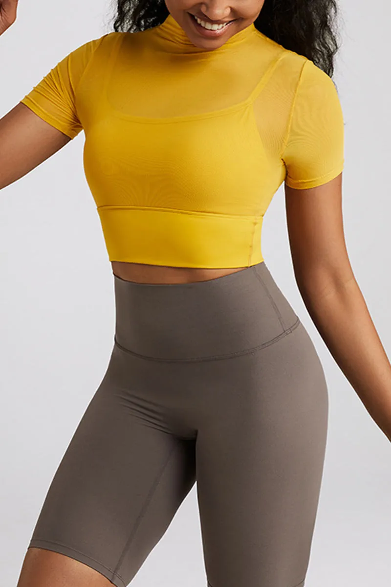 TM0564 Mesh Workout Crop Top