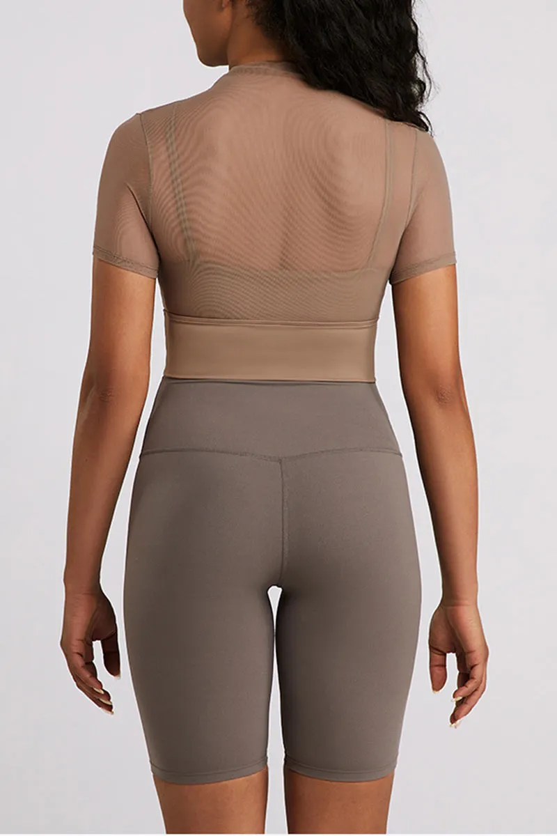 TM0564 Mesh Workout Crop Top