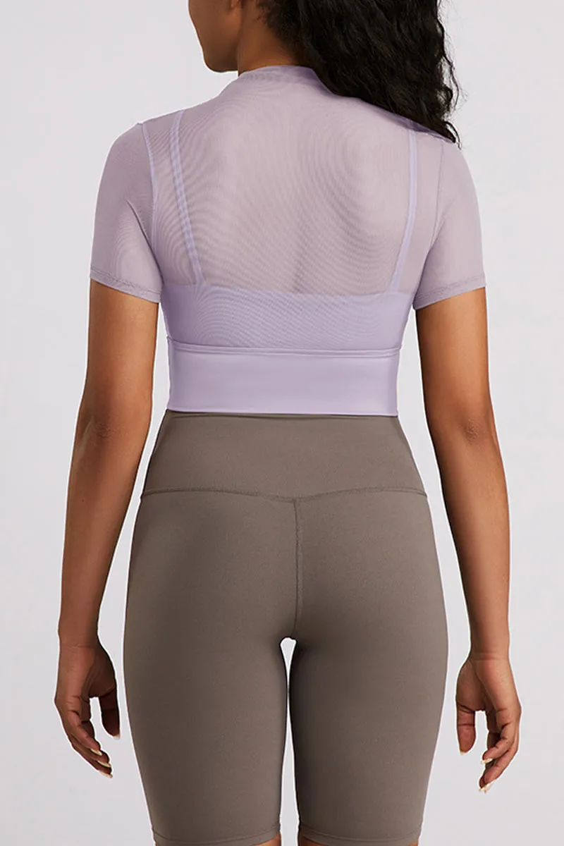 TM0564 Mesh Workout Crop Top