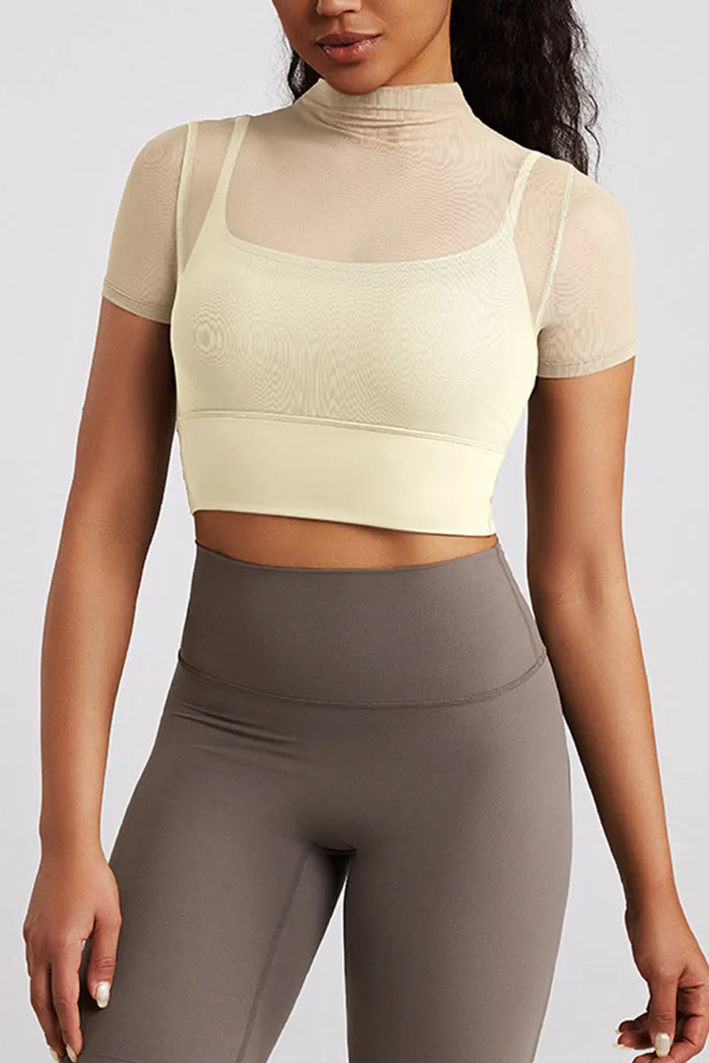 TM0564 Mesh Workout Crop Top
