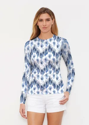 Tonal Waves Blue (7804) ~ Long Sleeve Rash Guard