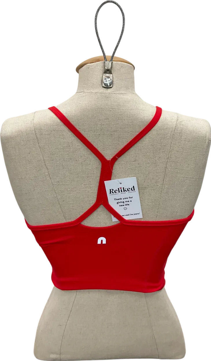 Tone Red Racer Back Crop Top UK S