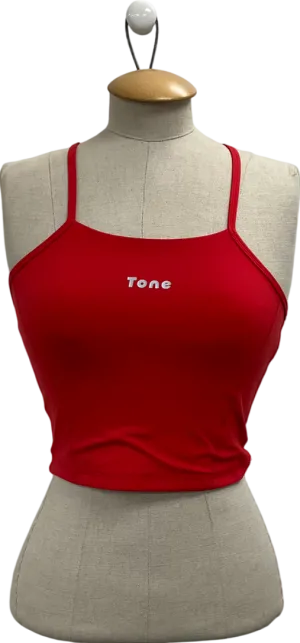Tone Red Racer Back Crop Top UK S