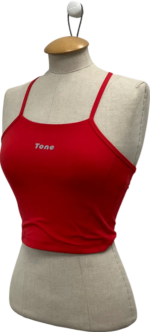 Tone Red Racer Back Crop Top UK S