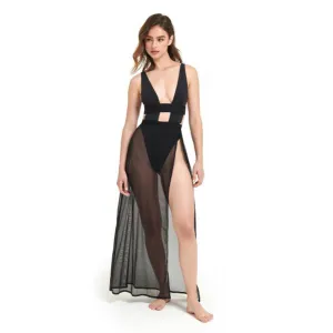 Topaz Long Chemise - Black -