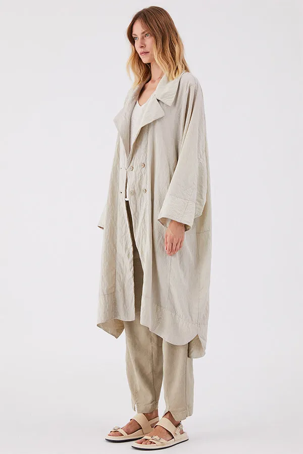 Transit Pearl Grey Silk Button Coat