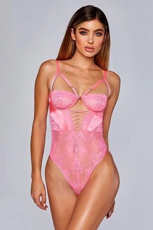 Transparent Black Lace Bodysuit
