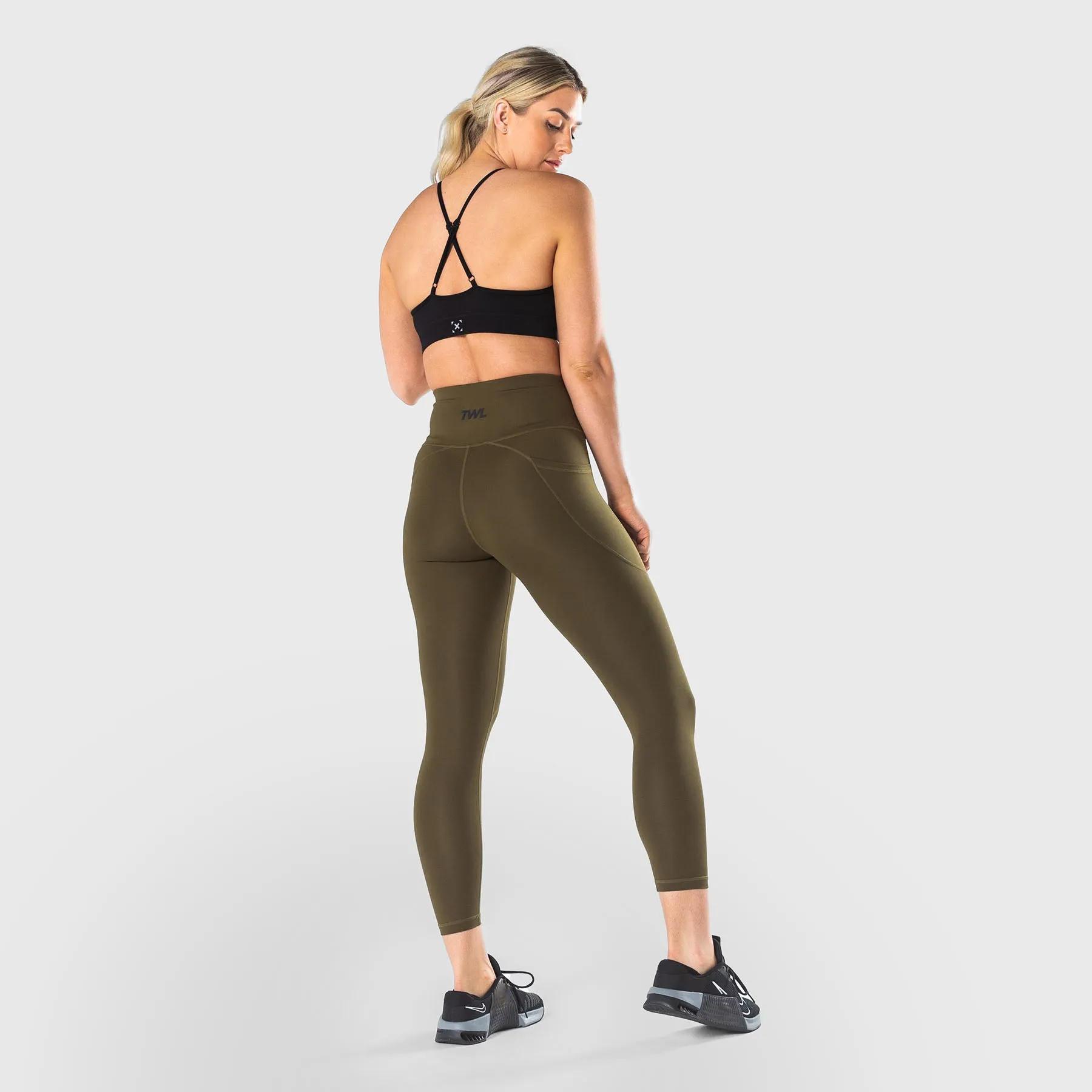 TWL - WOMEN'S ENERGY HIGH WAISTED 7/8TH TIGHTS - UNIFORM GREEN
