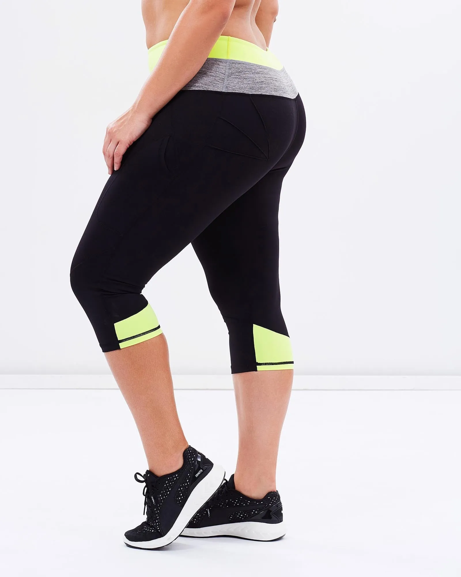 Two Tone Body Sculpt Tights - Yellow