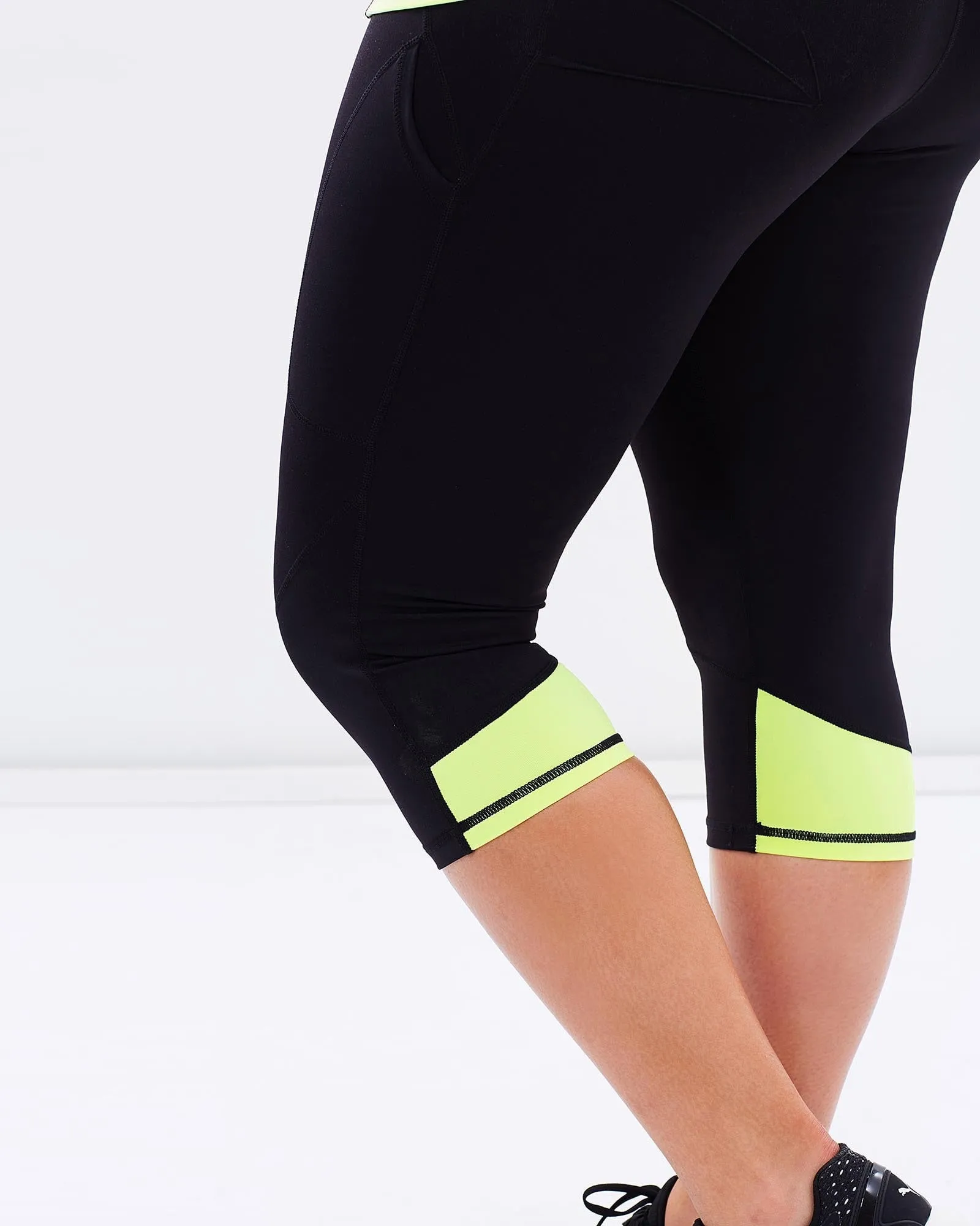 Two Tone Body Sculpt Tights - Yellow