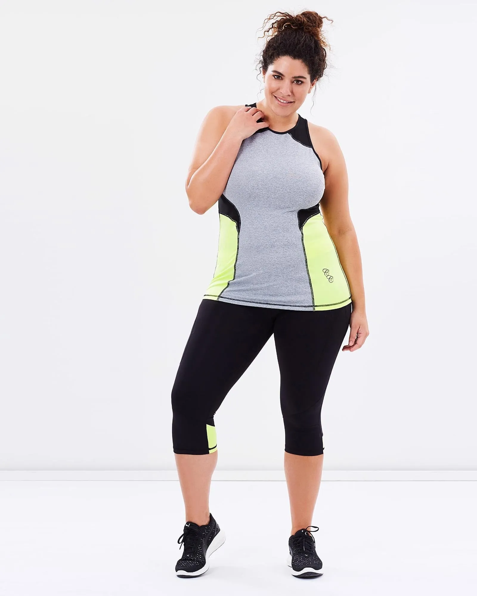 Two Tone Body Sculpt Tights - Yellow