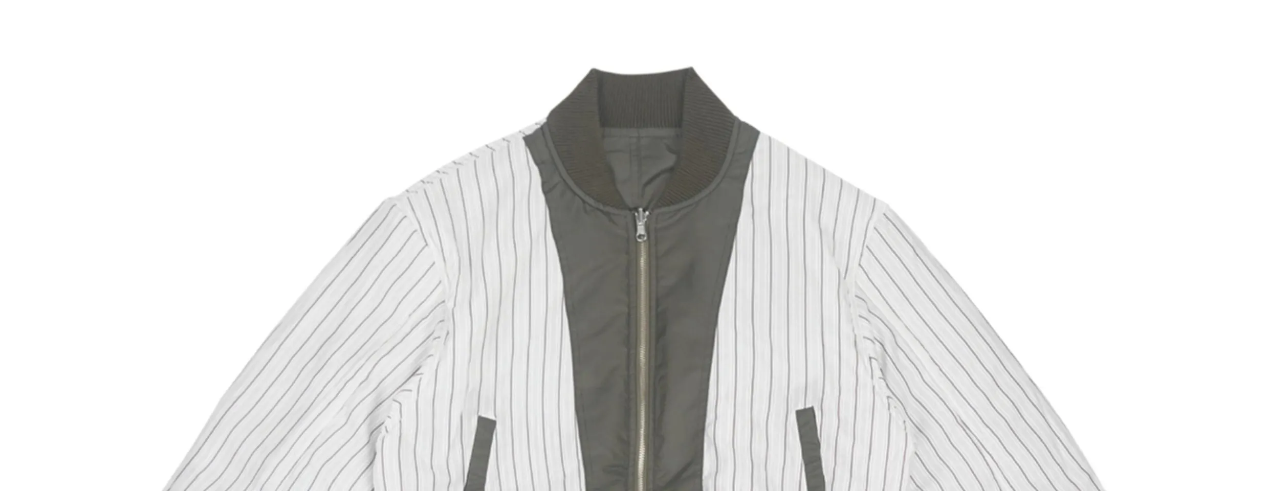 Two-Tone Military Green Bomber Jacket