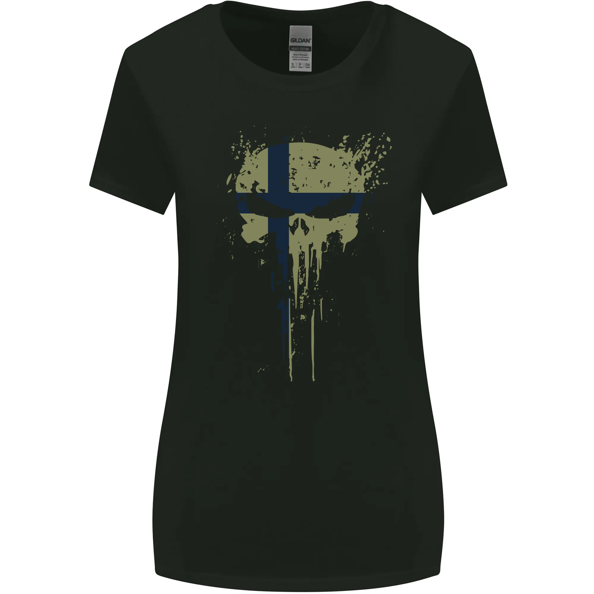 Ukraine Skull Gym Training Bodybuilding Womens Wider Cut T-Shirt