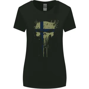Ukraine Skull Gym Training Bodybuilding Womens Wider Cut T-Shirt