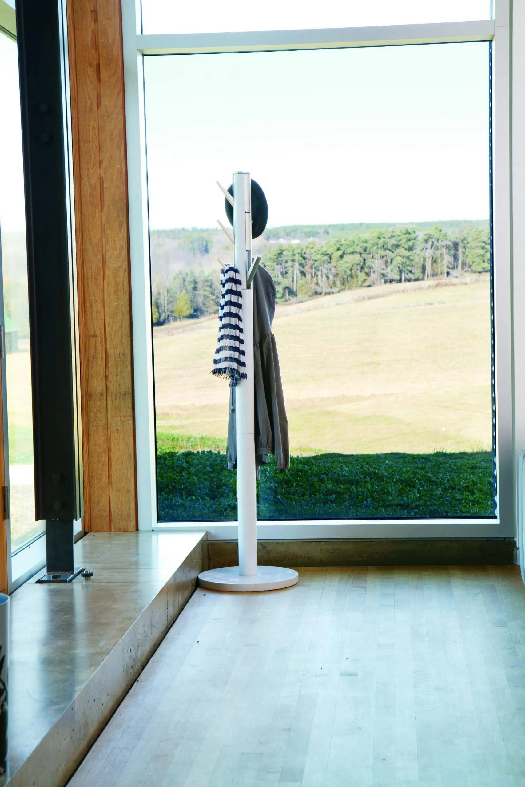 Umbra Flapper Coat Rack, Clothing Hanger, Umbrella Holder, and Hat Organizer, Great for Entryway, White/Nickel