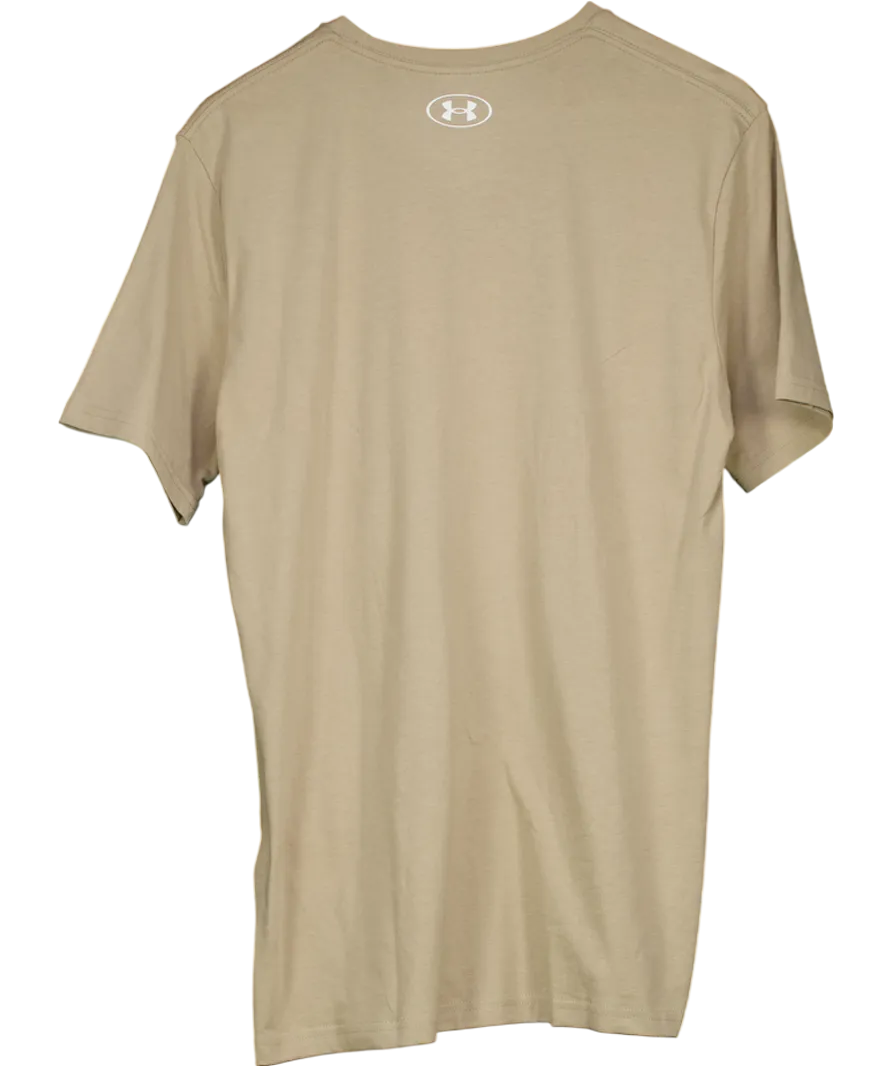 Under Armour Beige Left Chest Logo Short Sleeve T-Shirt UK M