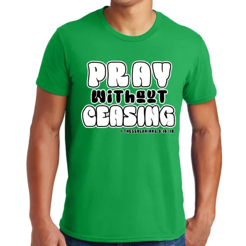 Unisex Short Sleeve T-Shirt Pray Without Ceasing Black And White