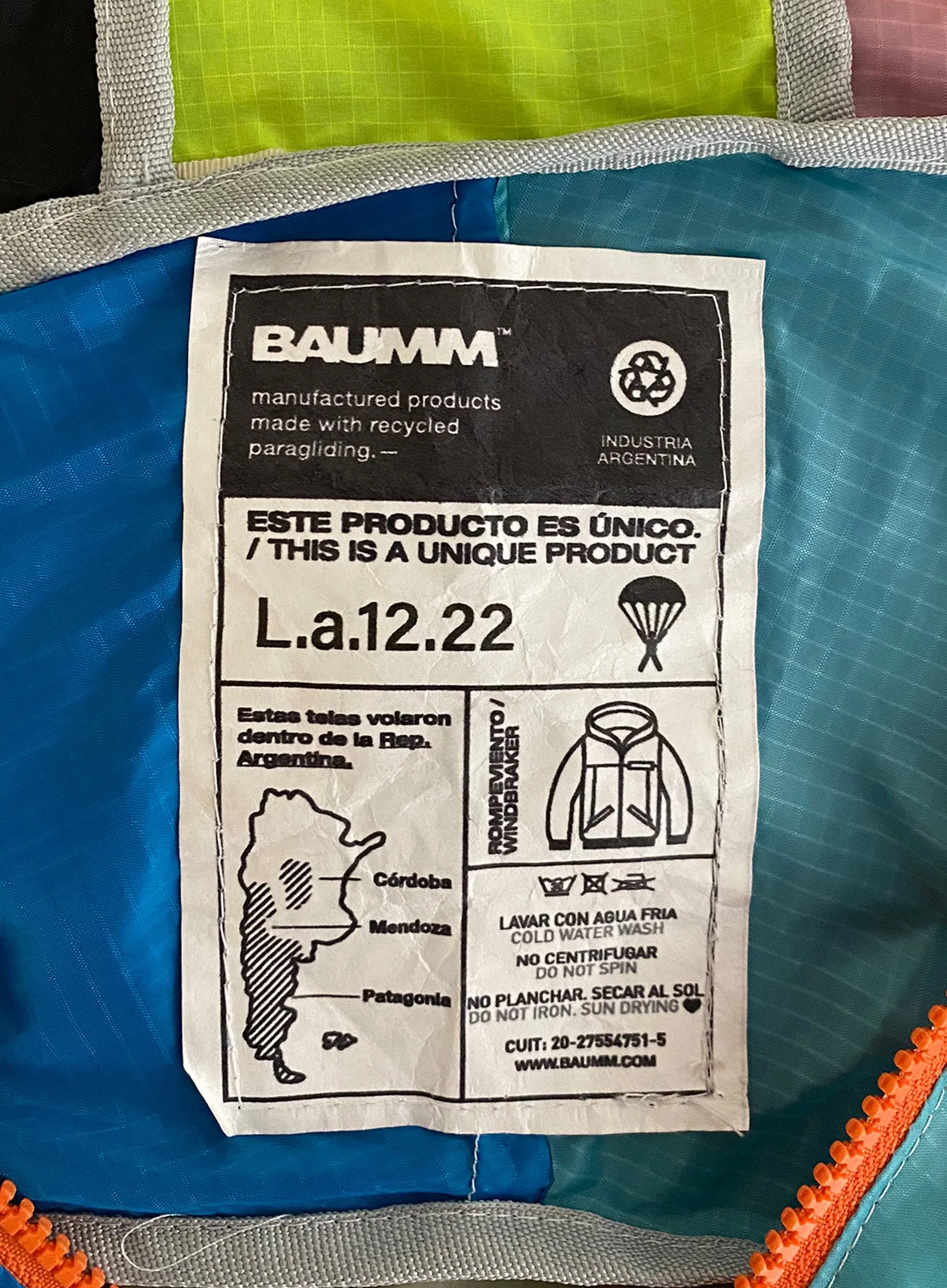 Upcycled Parachute Jacket (Large - L.a.12.22)