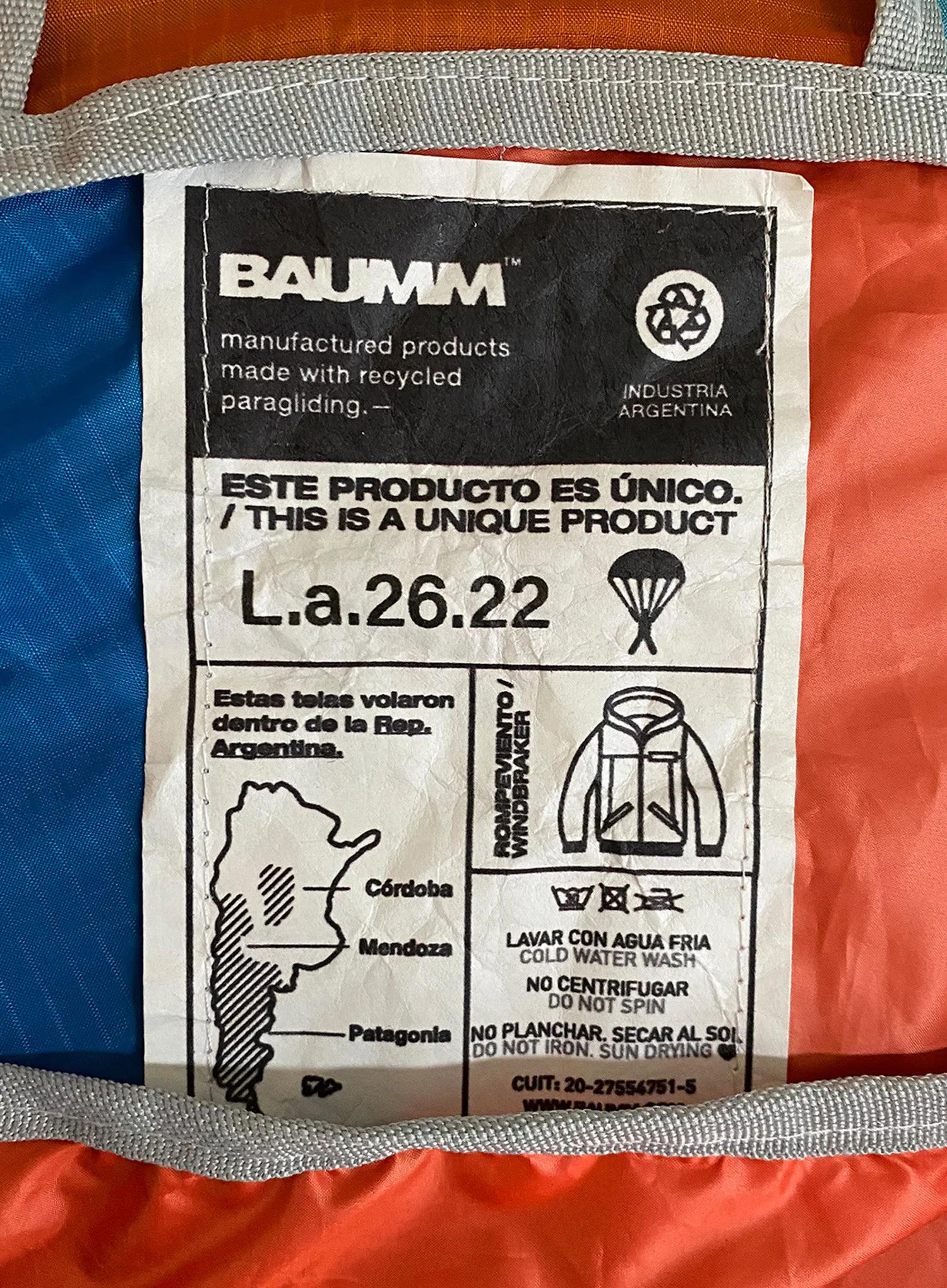 Upcycled Parachute Jacket (Large - L.a.26.22)