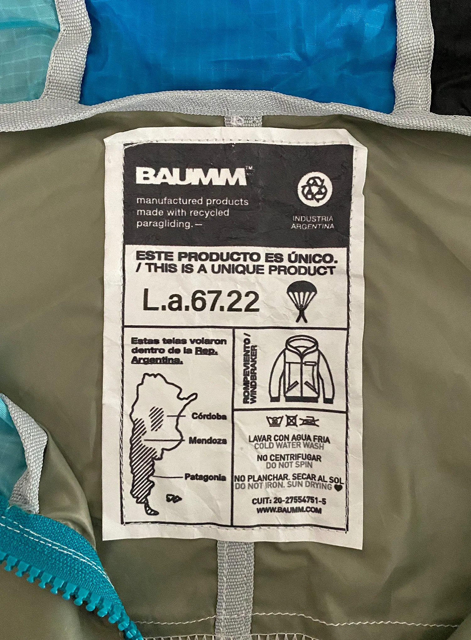 Upcycled Parachute Jacket (Large - L.a.67.22)