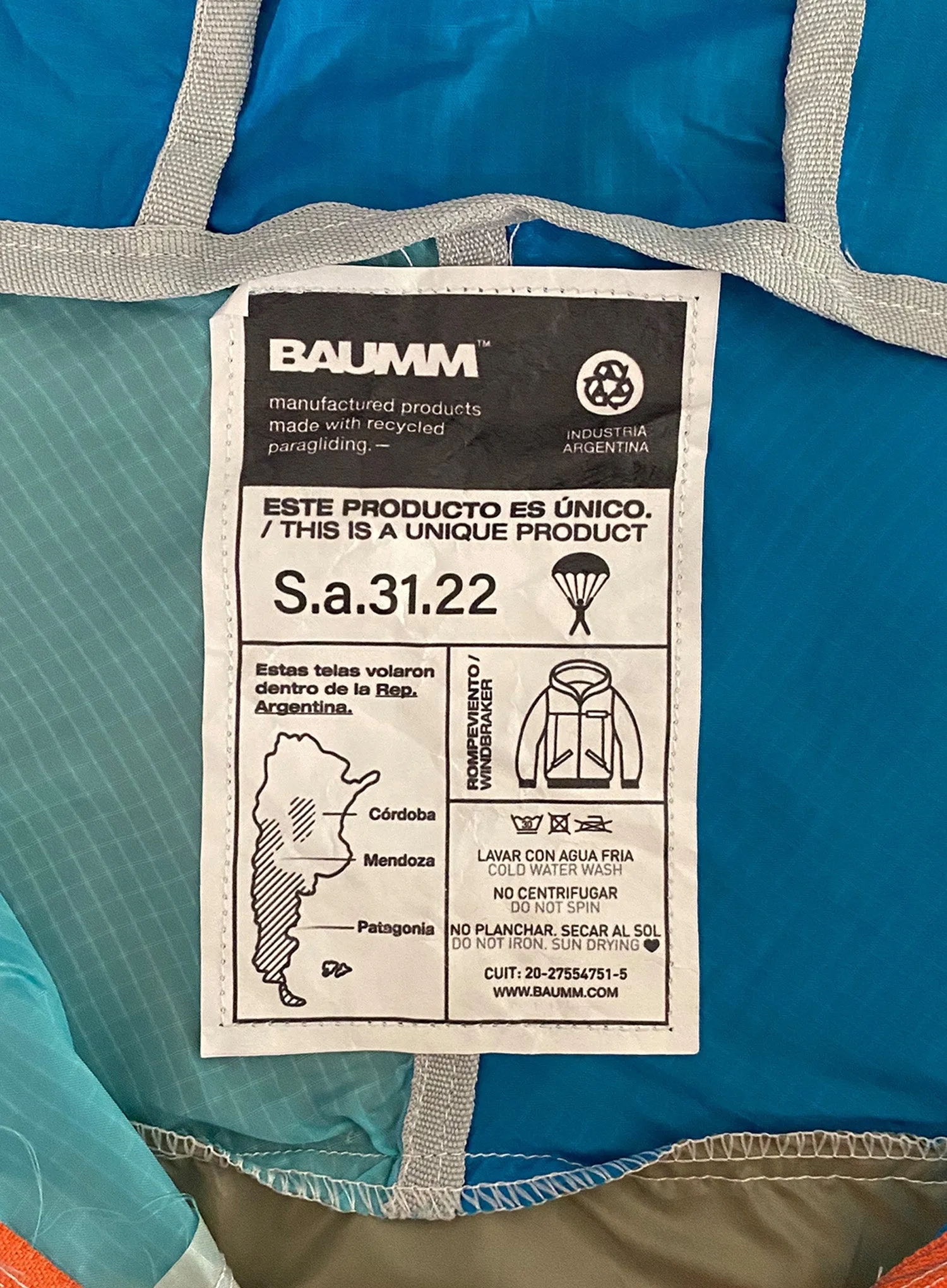 Upcycled Parachute Jacket (Small - S.31.22)