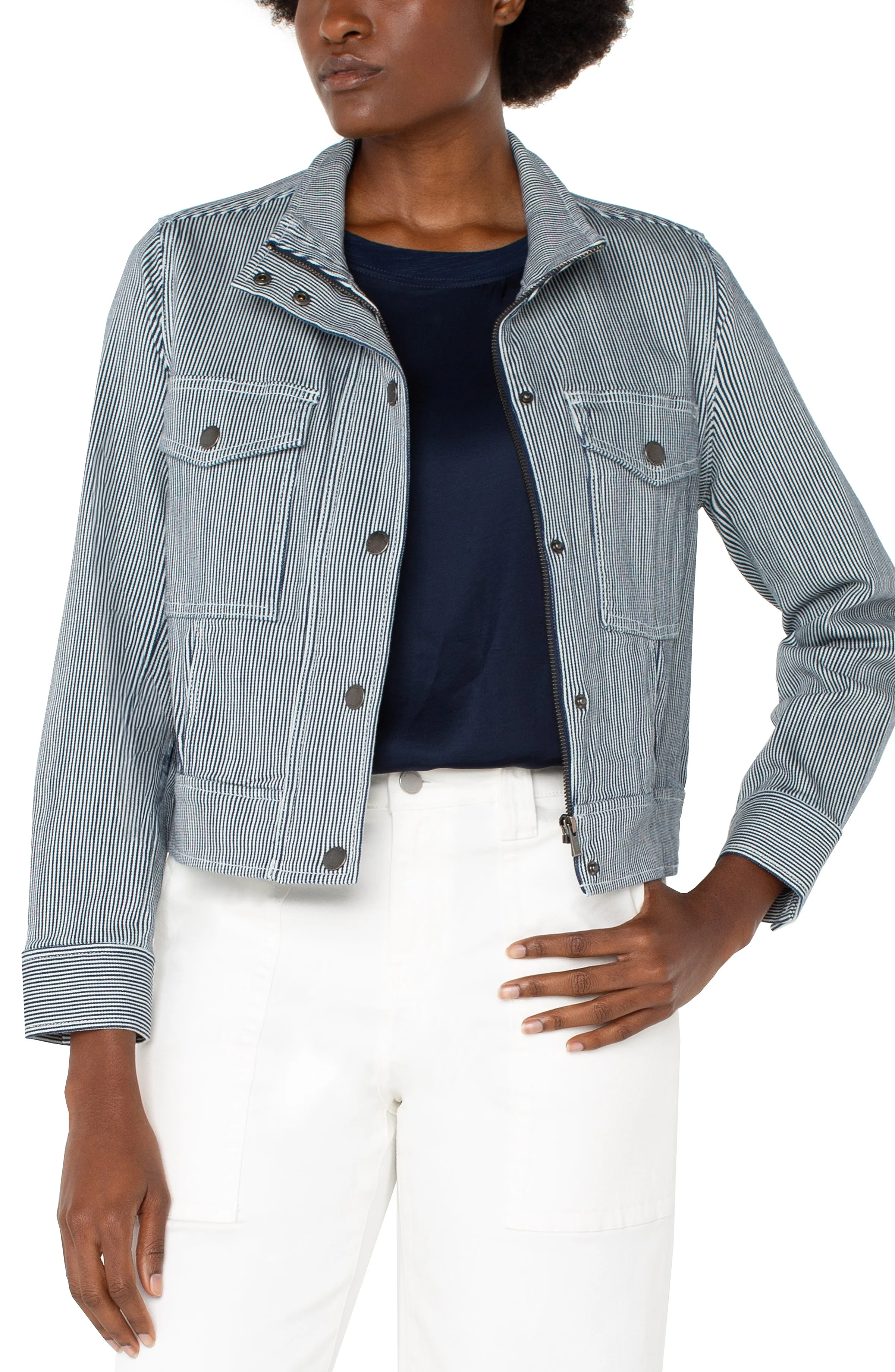 UTILITY CROP STRIPE JACKET