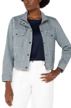 UTILITY CROP STRIPE JACKET