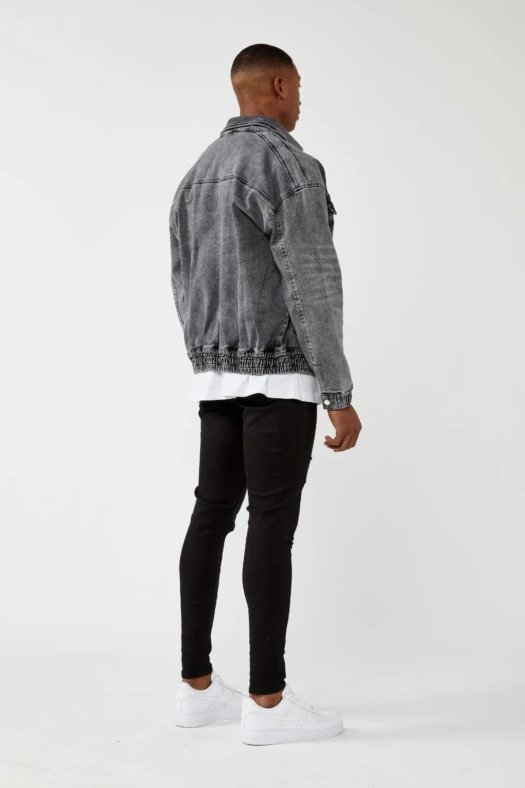 UTILITY DENIM JACKET - WASHED GREY
