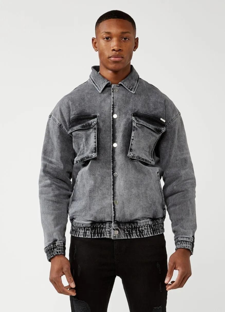 UTILITY DENIM JACKET - WASHED GREY